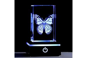 Movdyka Crystal 3D Etched Butterfly LED Display