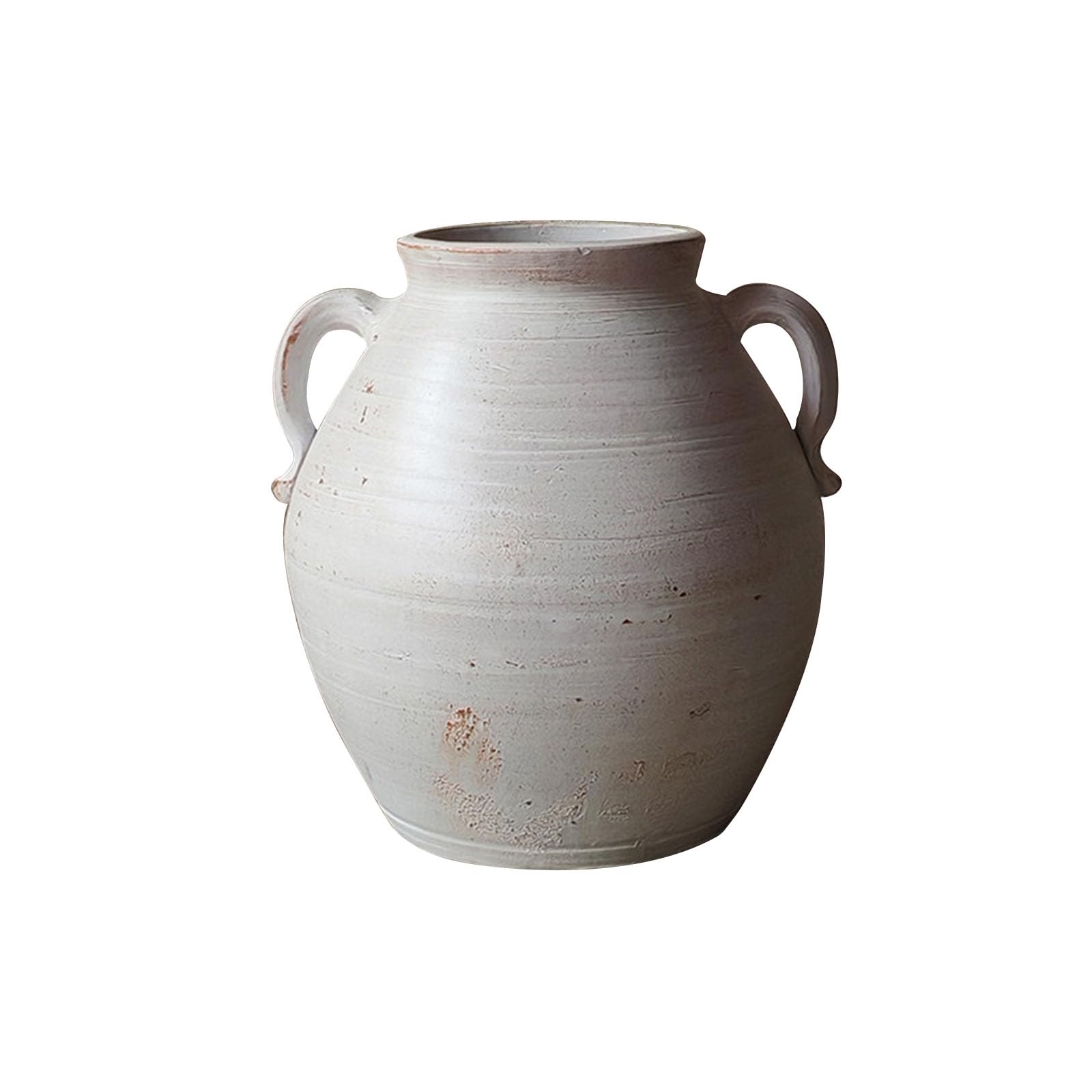 Countertop White Vase, Simple Vintage Vase, Decoration for Office, Study, Company, Dining Table, Ceramic, Height 17CM To 30CM(Size:H25CM,Color:White I)