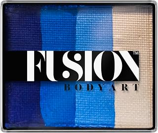 FUSION BODY ART Pro Quality Professional Water Based Face Paint Rainbow Cake Frozen Shimmer by Jest Paint 50gr | Hypoallergenic Safe & Non-Toxic | Easy to Paint and Wash Off