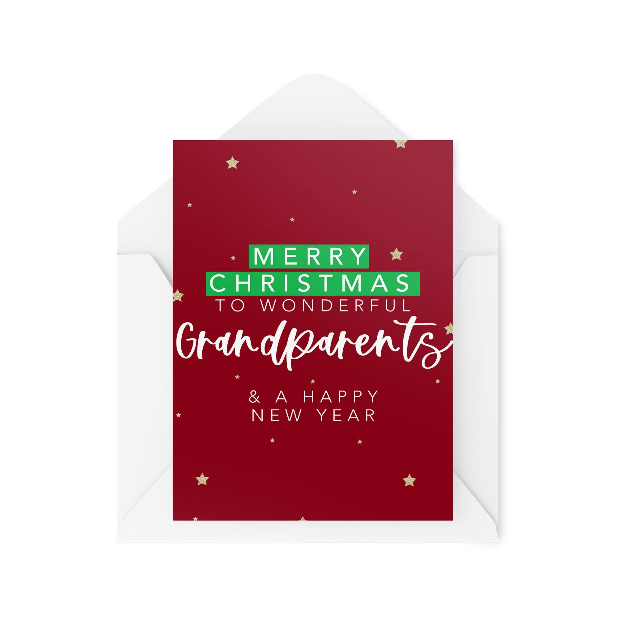 Grandparents Christmas Card - Merry Christmas to Wonderful Grandparents - Grandma Grandad Card - Grandparents Cards - Christmas - CBH1443