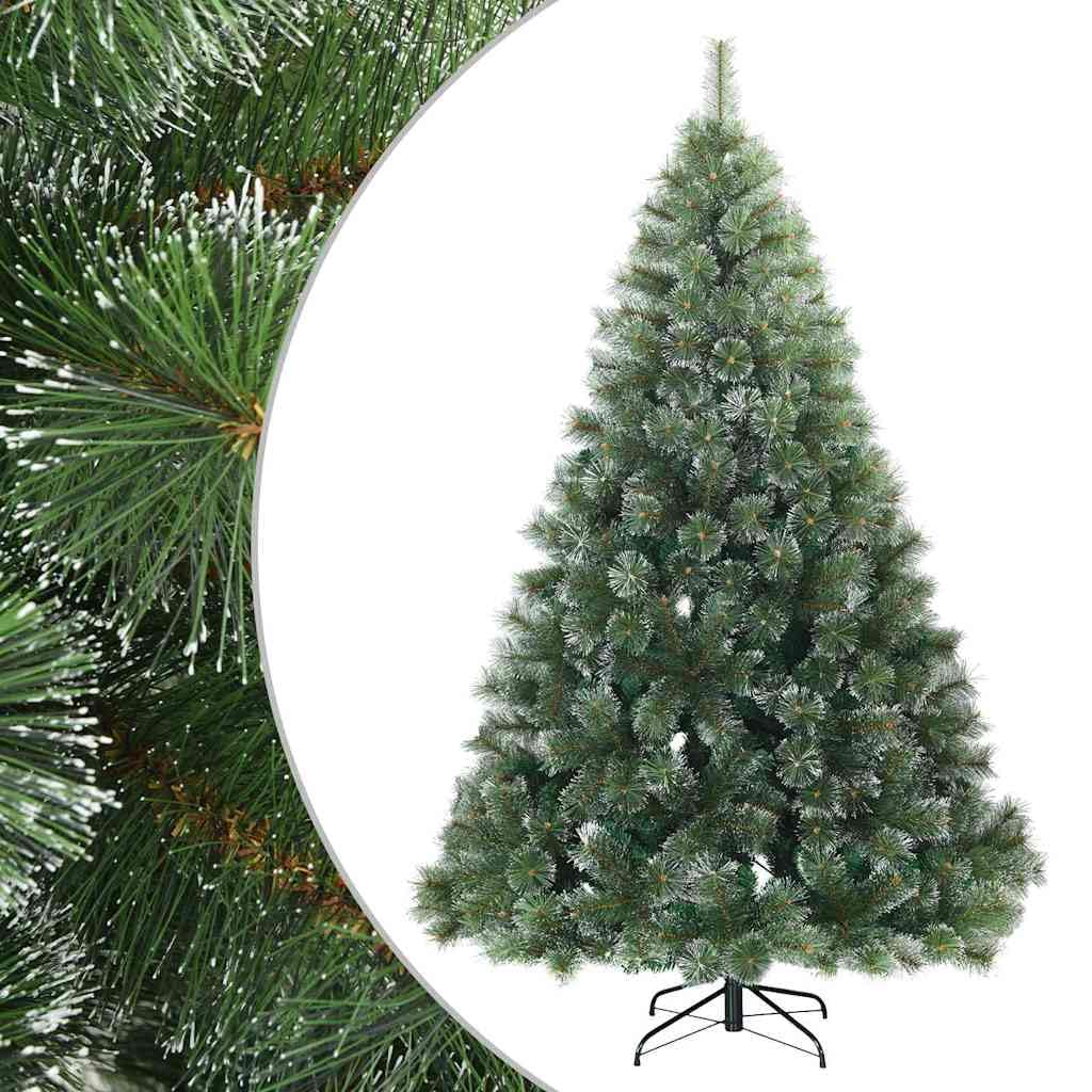 Árbol de Navidad artificial plegable moderno de 180 cm, cubierto de nieve, ramas de PVC, soporte de hierro, para interior y exterior, decoración festiva