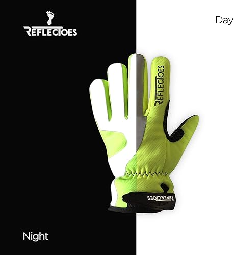 Miniatura 7 de ReflecToes Guantes reflectantes fluorescentes, alta visibilidad para ciclismo, correr, caminar, paseos en bicicleta de invierno, entrenamiento en