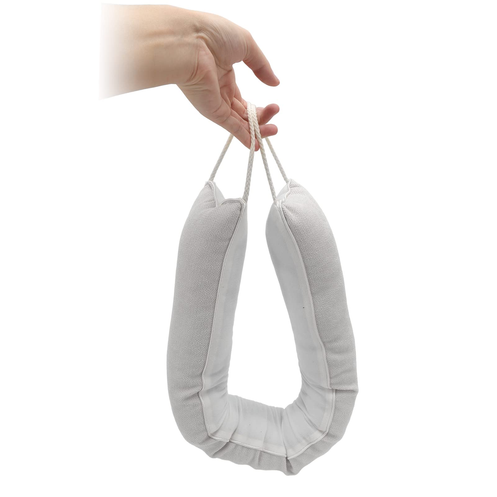 Fermaspifferi a forma di serpente per porta, Blocca spifferi sotto la porta, Tappo d'aria lavabile che blocca il rumore con anelli per appendere, per la protezione di tutte le (Beige)