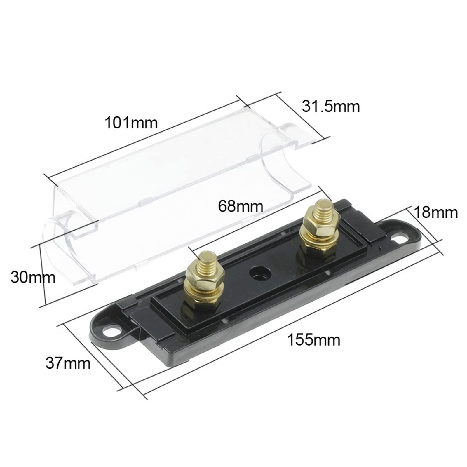 1 zestaw uchwytu bezpiecznika ANL z wkręcanym bezpiecznikiem samochodowym łącze z bezpiecznikami 40A 60A 80A 100A 200A 250A 300A AMP (uchwyt z 500A)