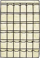 Vista 13 de 24 bolsillos transparentes para el aula para teléfonos celulares, soporte de teléfono para calculadora con ganchos, organizador de almacenamiento