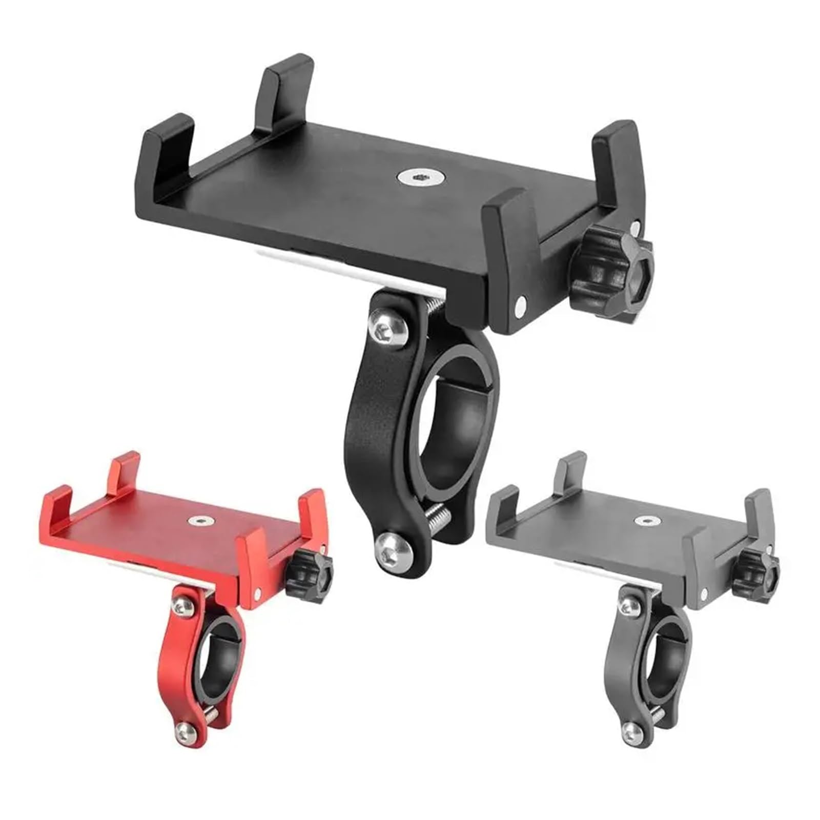 Porte Smartphon Velo Support De Téléphone Vélo en Alliage D'aluminium Support Antidérapant Clip GPS Support Téléphone Vélo Universel pour Téléphone Portable Moto Support Telephone Velo(Black)