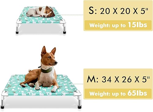 Miniatura 7 de Modorki Cama elevada para perro para mascotas, tamaño mediano, material de nailon, fácil de limpiar, resistente y duradera, ideal para uso en