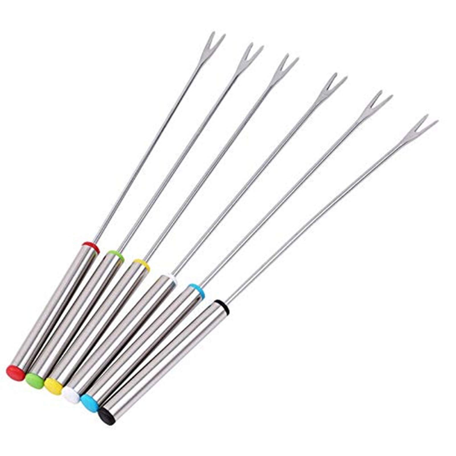 Buy 6 Pack Color Coding Cheese Fondue Forks, Stainless Steel Fruit