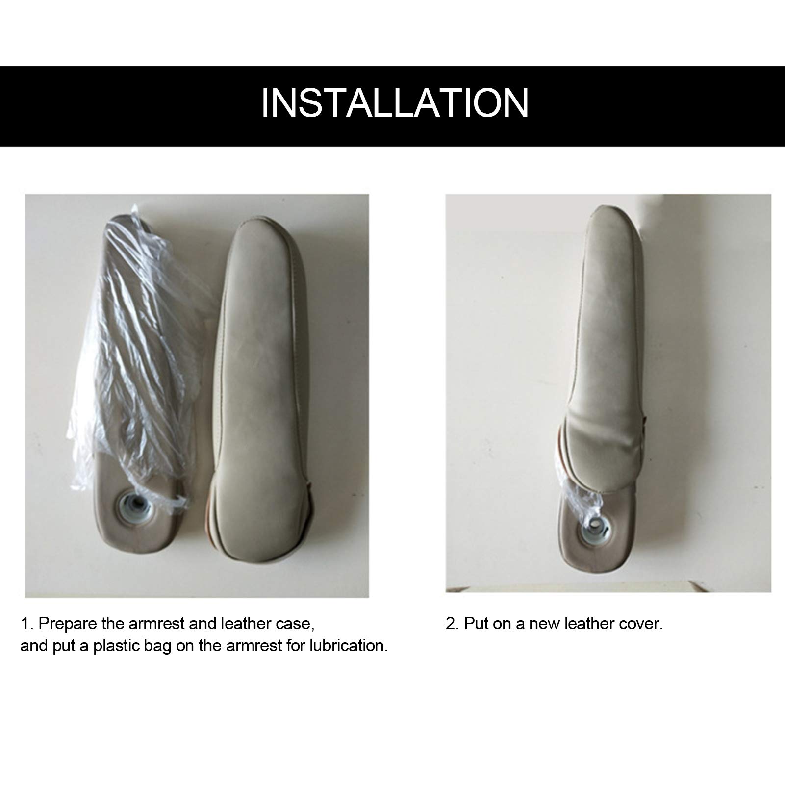 Reposabrazos de asiento embellecedor de cuero de microfibra reposabrazos de asiento manija decoración embellecedor de protección de asiento de coche para CRV 2007 2009(Negro)