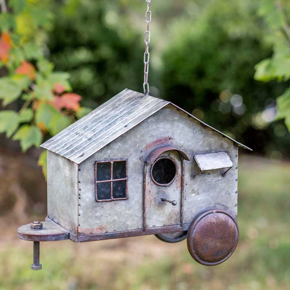 Colonial Tin Works Metal Happy Camper Bird House Birdhouse