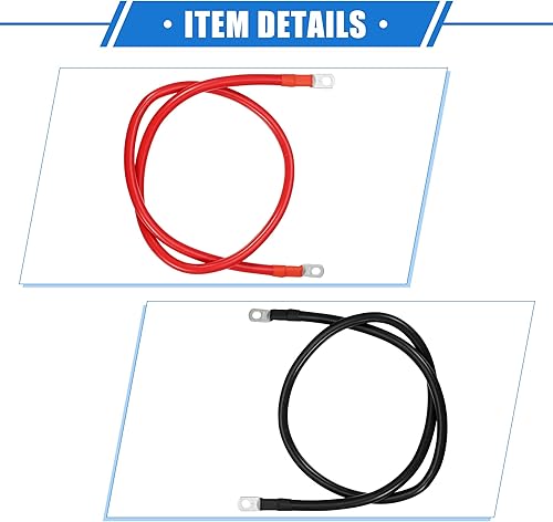 Miniatura 5 de VekAuto 1 par de cables inversores de batería de cobre, calibre 4 AWG, cable de batería de 3 pies, universal para automóvil, vehículo, RV,