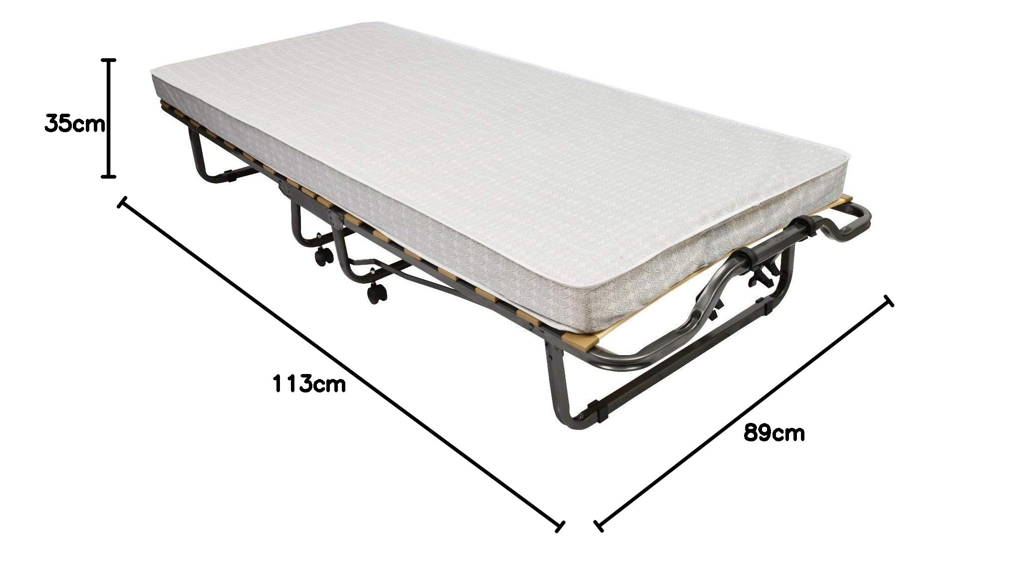 Veraflex 270/90x200 COV Colonia Gästebett, 90 x 200 cm, Metall Rahmen anthrazit, Matratze hellgrau incl. Schutzhülle