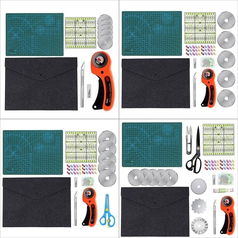 1 Set Handmade Clothing Sewing Cutting Knife Tools Kit Patchwork Quilting Rotary Cutters Sewing Kit for DIY Stitching - (Color: 03)