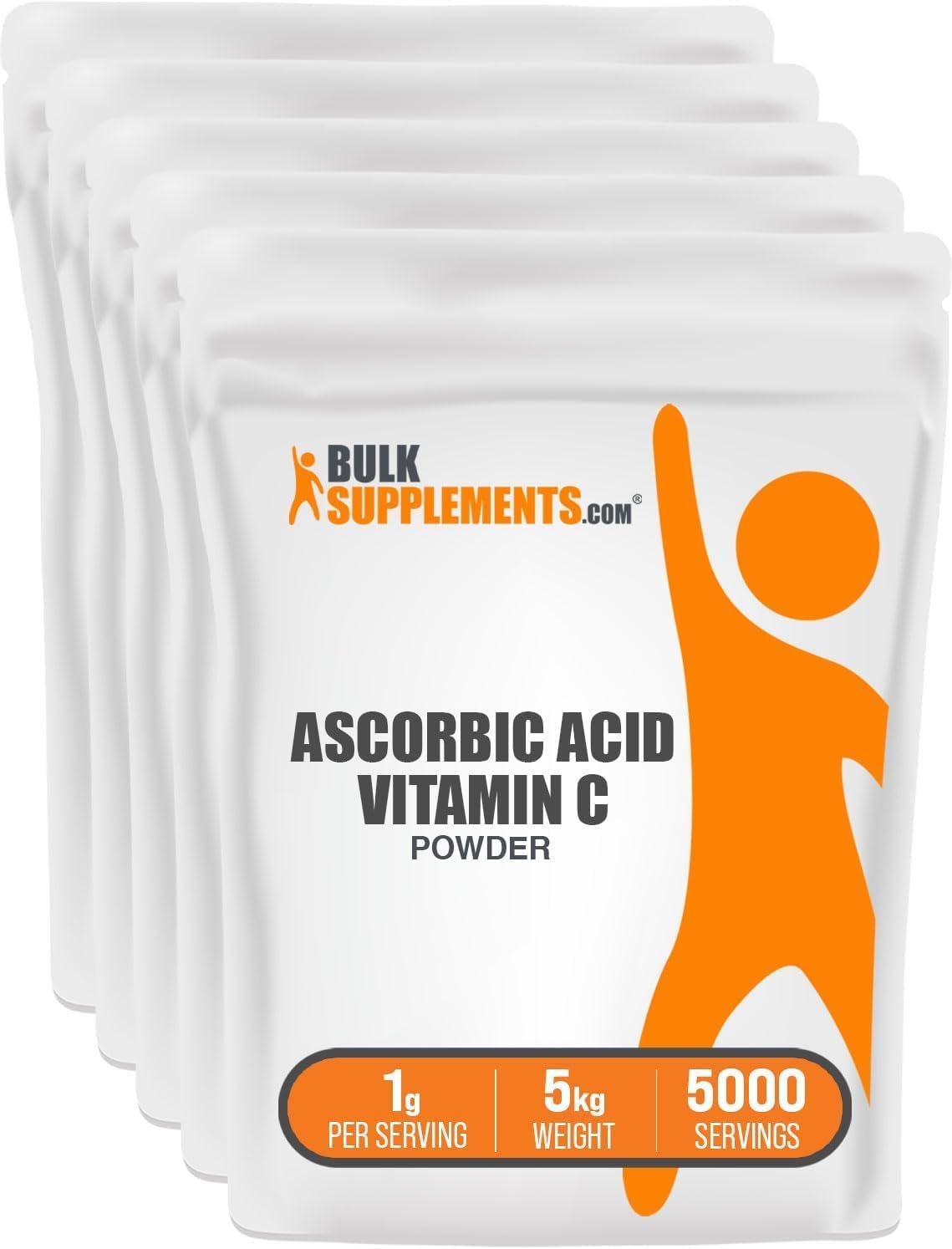 BulkSupplementsCOM Ascorbic Acid Powder - Vitamin C Powder, Pure Vitamin C Ascorbic Acid, 1000mg Vitamin C - Powdered Vitamin C, Food Grade & Gluten Free - 1000mg per Serving, 5kg (11 lbs)