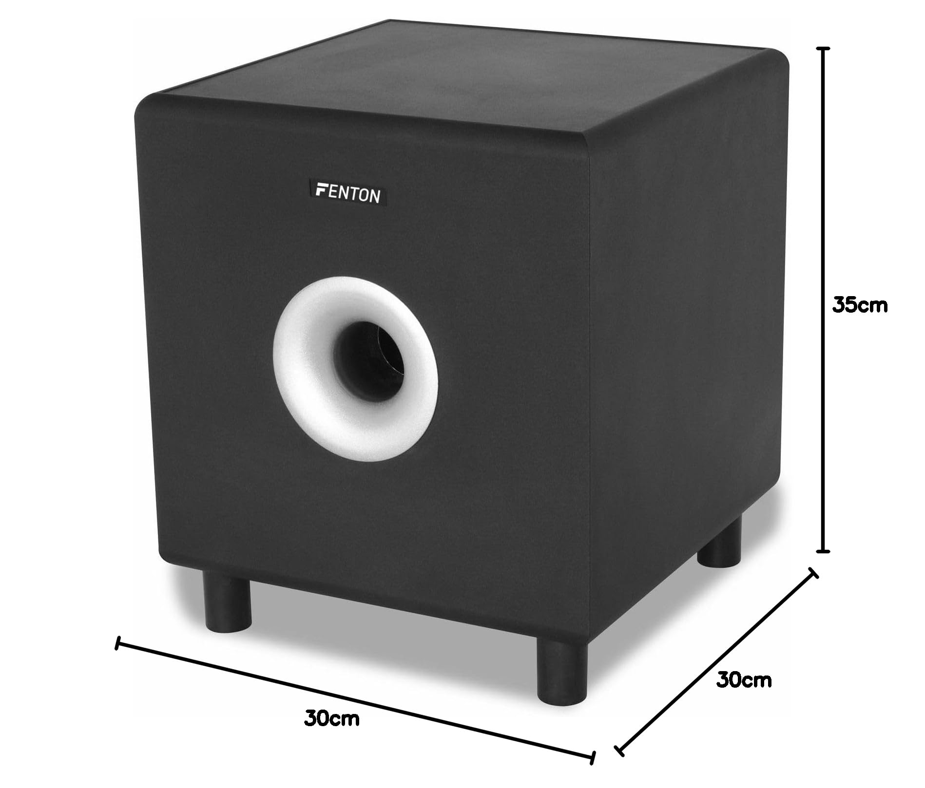 Fenton SHFS08B - Subwoofer aktiv Heimkino - 8 Zoll - 200 Watt Sub Woofer mit integriertem Verstärker - Bass Box - Perfekt zum Aufrüsten Ihres HiFi Heimkinosystems, TV-Soundanlage - Schwarz