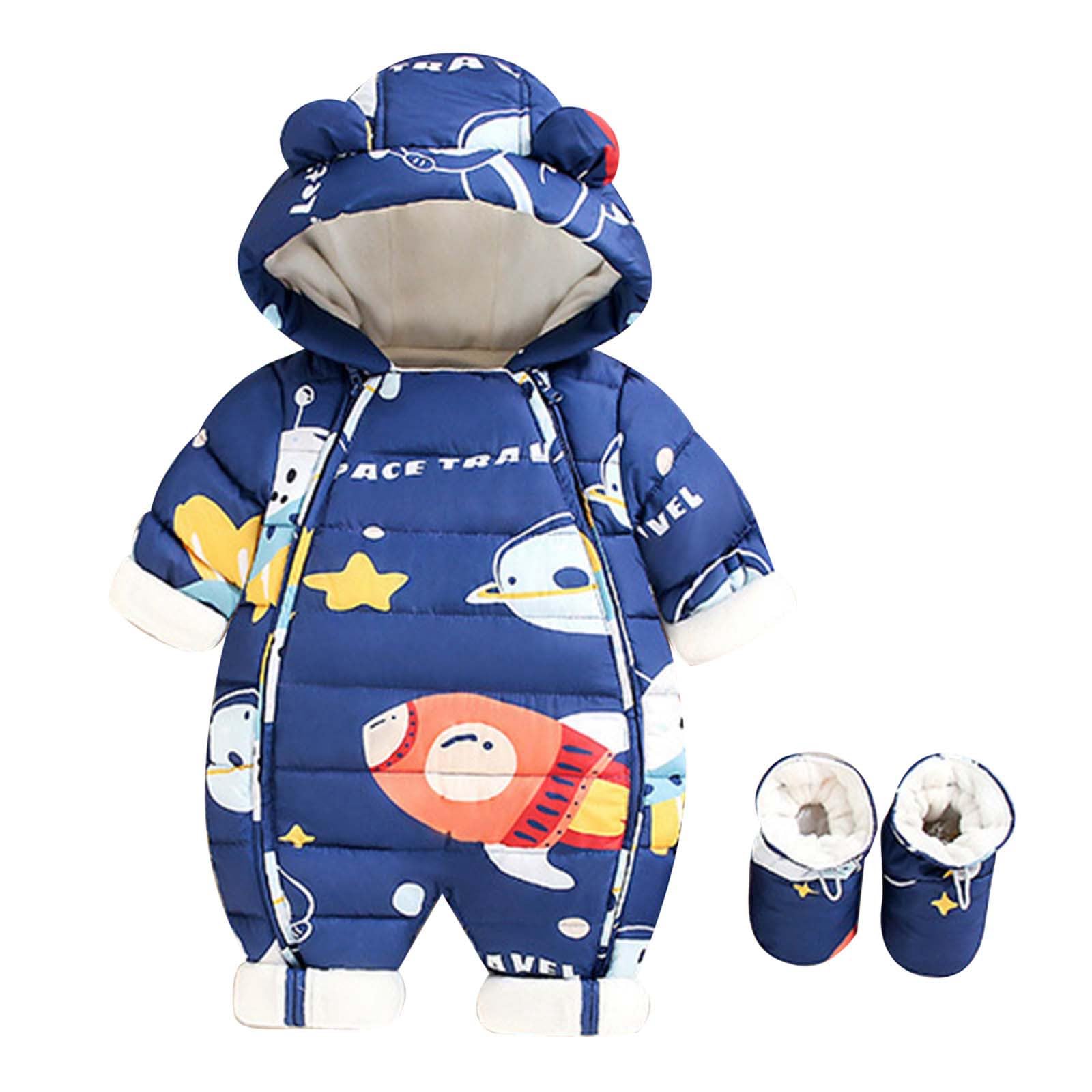 Combinaison Neige Enfant Hiver Chaud Imperméable Capuche Zippée Veste Manteau Garçon Bébé Douce Confortable