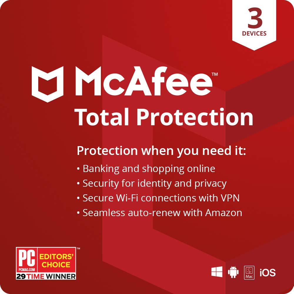 McAfee Total Protection 2021 3 Device Antivirus Internet Security Sof | amzdealz
