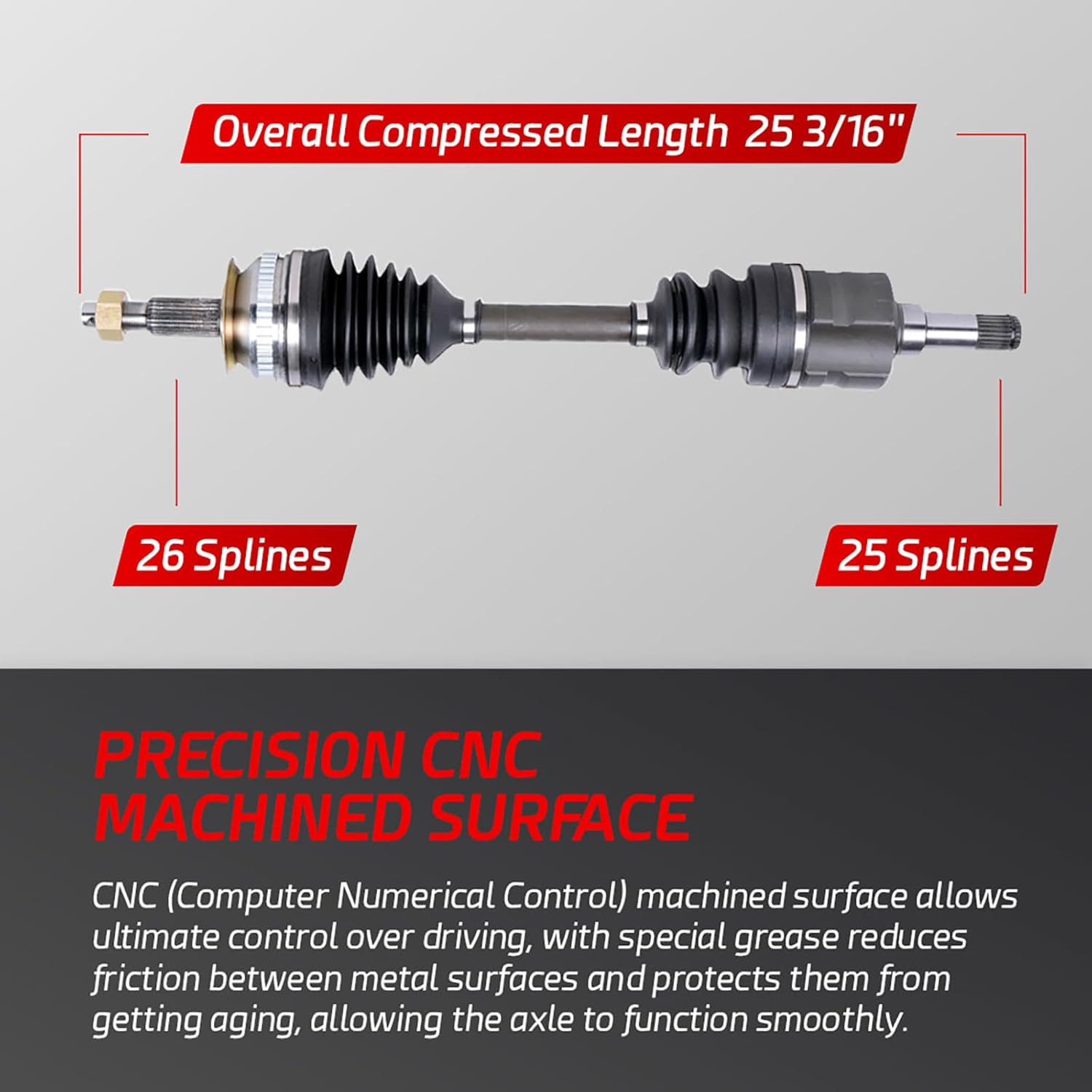 Anytek CV Axle Shaft Front Left Compatible with Chrysler Grand Voyager Town Country Dodge Grand Caravan Plymouth Voyager 1996-2008 Replace#4641855AA 4641855AC Front Driver Side CV Axle Shaft Assembly