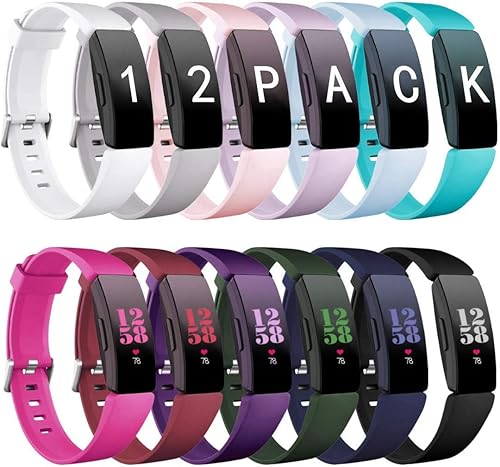 Ouwegaga Compatible con Fitbit Inspire 2 bandas para mujeres y hombres y Fitbit Inspire 2 bandas Ace 2 bandas para niños 12 paquetes pequeños