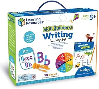 Learning Resources LSP1247-UK Buchstaben Builders Set, Handwriting Practice Activities, Pencil Grip Skill Trainer, Formation, Letter Tracing, Writing, Ages 5+, 38 Pieces, Multicoloured