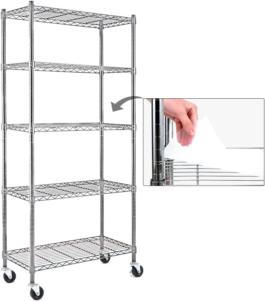 EZPEAKS 6Tier NSF Certified Storage Shelves, Heavy Duty