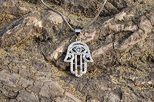 BrightEarth - HAMSA - Collana Donna in Argento 925...