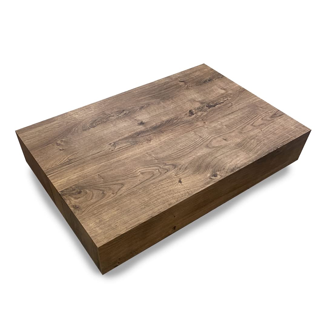 Klaar Design Tavolino Ret, tavolino da salotto, tavolino basso, tavolino da divano cm.90x60x h.18 (Rovere Rustico)