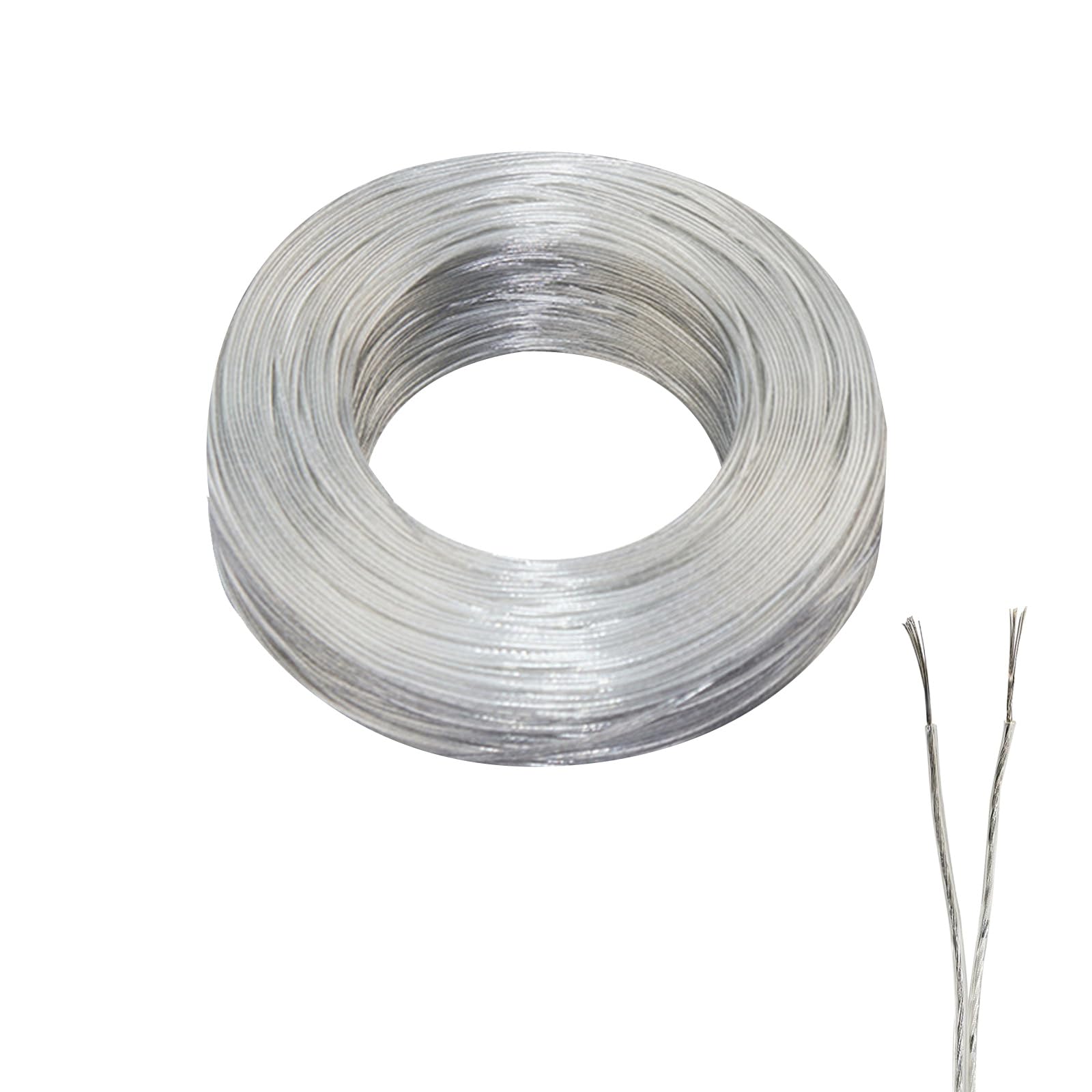 ZoZoMaiy 20M Electrical Cable 2 Core PVC Transparent Twin Wire 24AWG Invisible Electric Wire 12V Lamp Cable