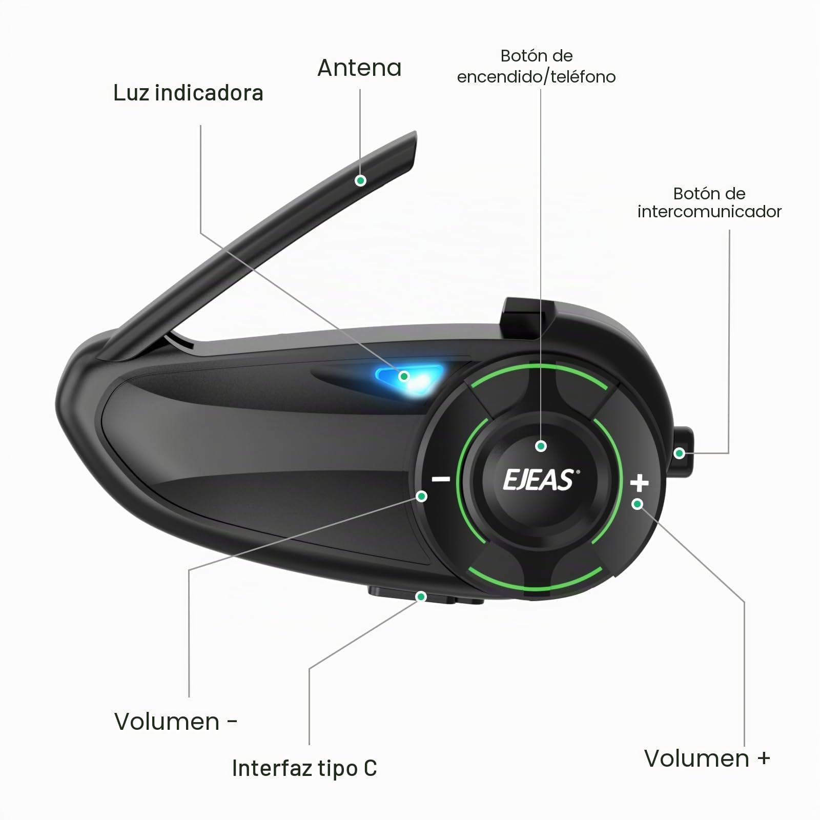 SolaMr Q8 BT5.1 Motocicleta Casco Auricular Sistema de Comunicación para hasta 6 Motos con 1000m de Alcance con Música Compartida, Soporta SafeRiding App, Radio FM, Reproductor MP3 (2 Pack)