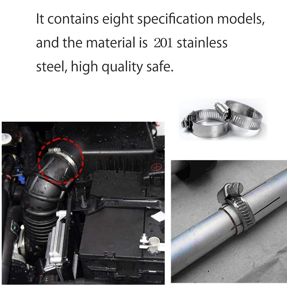 5pcs * Heavy-Duty Stainless Steel Adjustable Worm Gear Hose Clamps With Thumb Screw Closure - Pipe Clamps For Above Ground Pools, PVC Tubing (0.8-5.69 Cm, Compatible With * & PVC - View #7