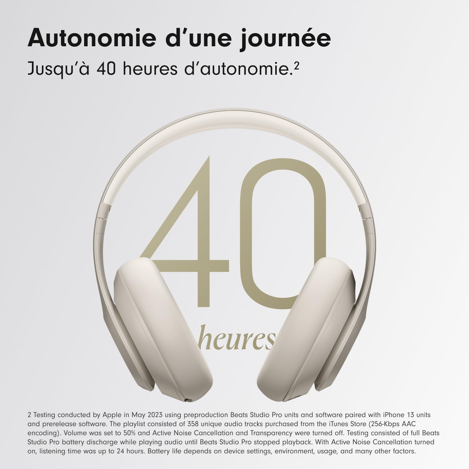 Beats Studio Pro - Casque sans Fil avec Bluetooth et Réduction du Bruit - Audio Spatial personnalisé, Audio USB-C au Format Lossless, Compatibilité Apple et Android - Sable