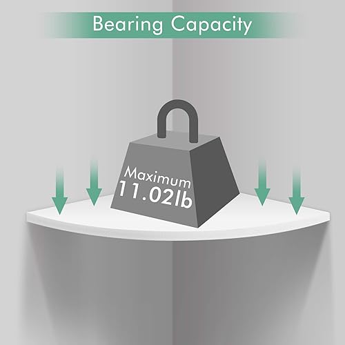 Miniatura 4 de Ejoyous Estante de pared para el hogar, 3 estantes flotantes de esquina para colgar en la pared, estante de almacenamiento para cocina, oficina,