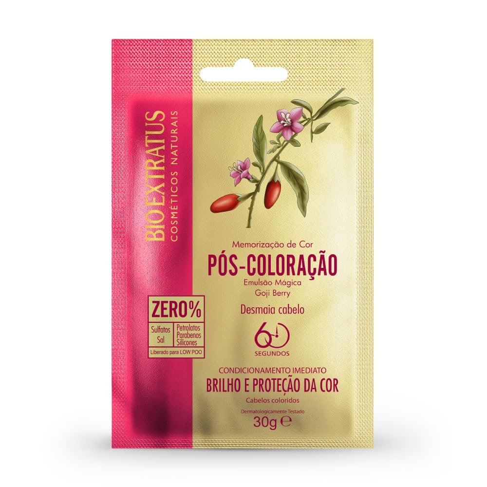 Linha Pos Coloracao (Brilho e Protecao da Cor) Bio Extratus - Memorizacao de Cor Goji Berry 30 Gr - (Post Dye (Shine & Color Protection) Collection - Goji berry Color Recollection Net 1.05 Oz)