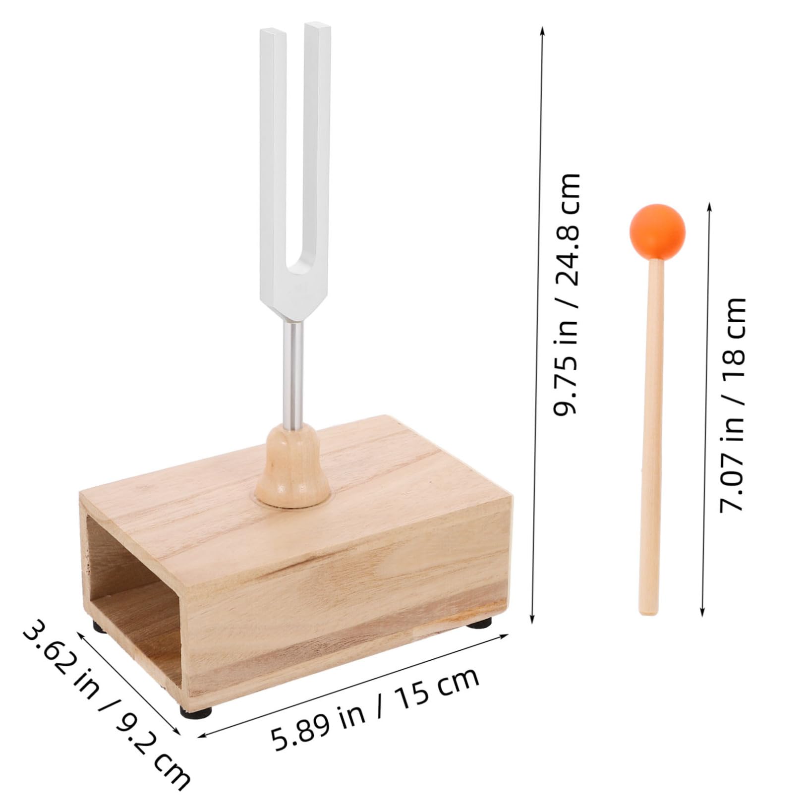 GOOHOCHY 528hz Chakra Tuning Fork Set Aluminum Wooden Resonator for Healing Meditation