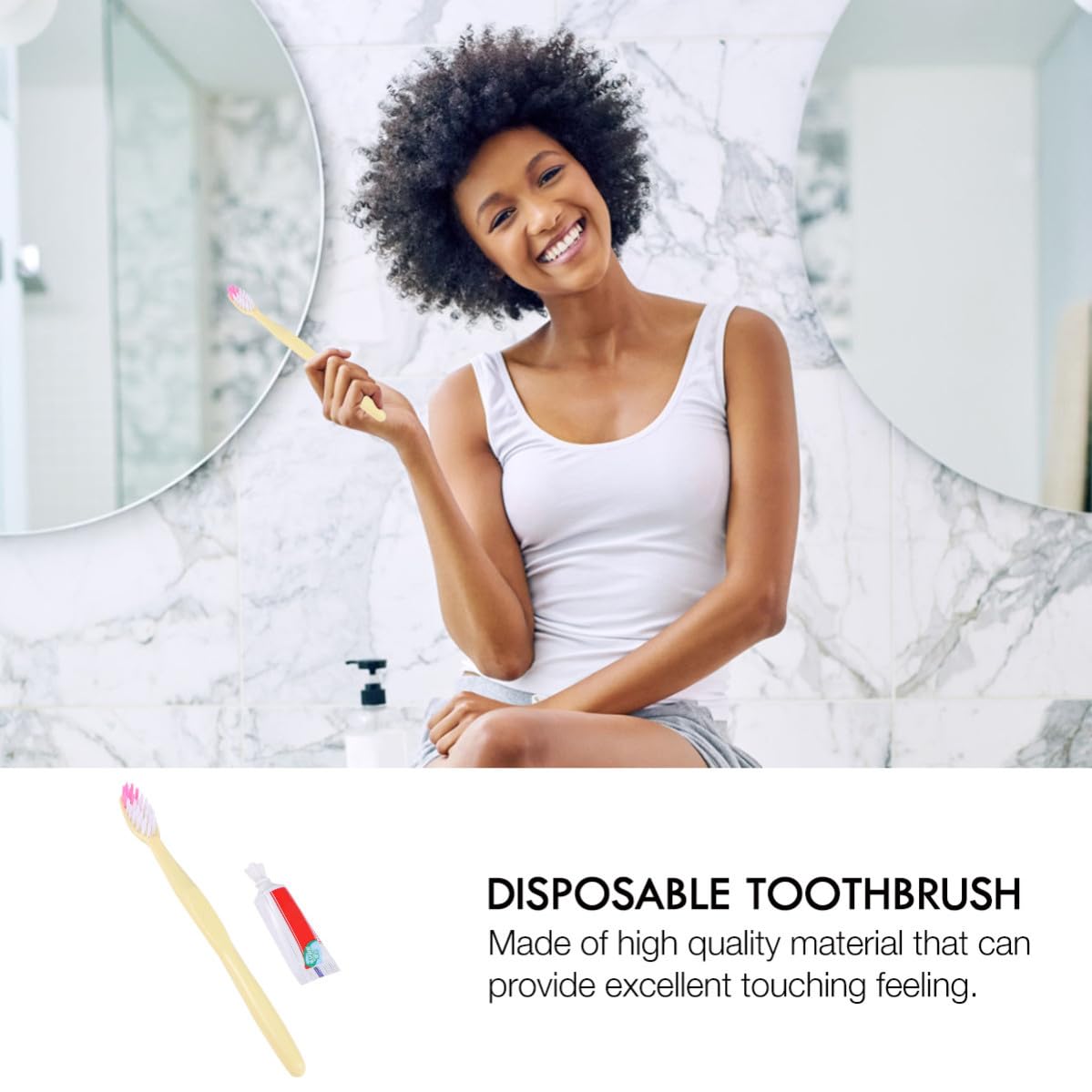 Spazzolino Monouso con Dentifricio, Set Viaggio Hotel 100 Pezzi