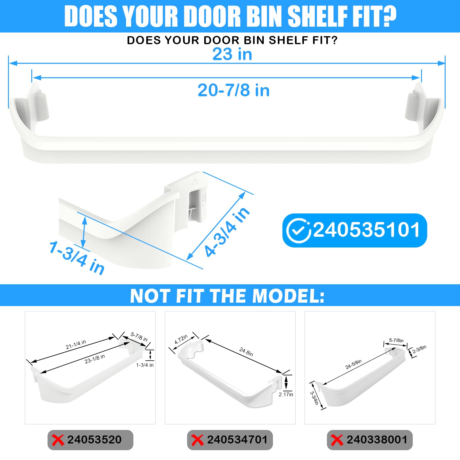 Upgraded 240535101 - Barra de retención para puerta de refrigerador
