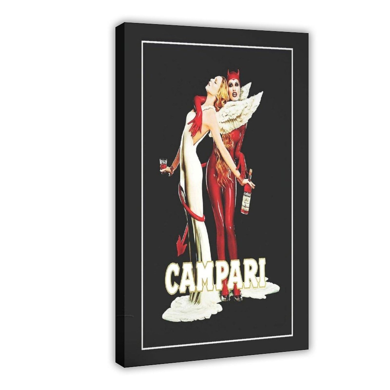 BKNSLJH Campari Vintage Print Devil And Angel, Food And Drink Wall Art Canvas Poster Wall Art Decor Print Picture Paintings Decoration 08x12inch(20x30cm)