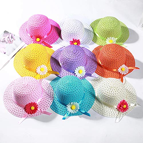 Cappelli in paglia con girasole, per feste di tè e...