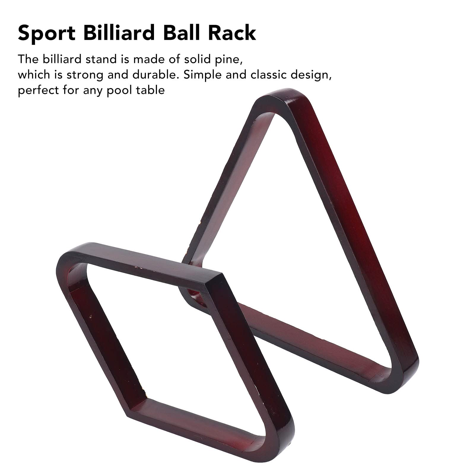 Pool Rack, 9 Ball Triangle Rack Set Billiard Stand in Large Wine Red for Home Game Room and Billiards
