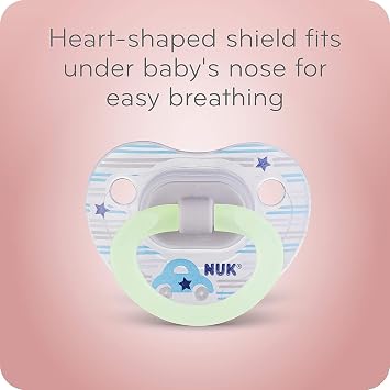 NUK Orthodontic Pacifier Value Pack for Boys & Girls, 0-6 Months, 3 Pack Stars Glow-in-the-Dark