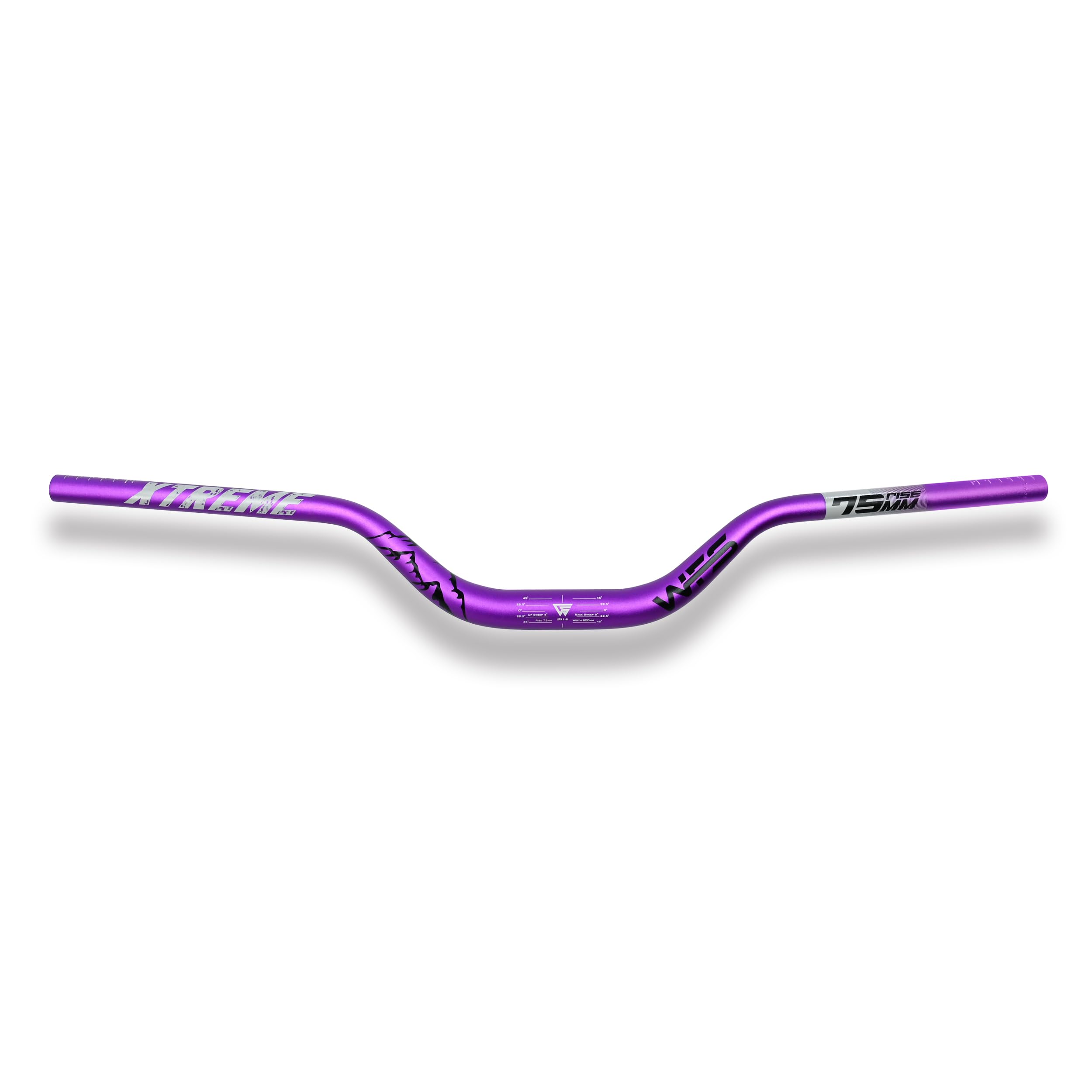 WFS Xtreme 31.8 x 800mm Handlebar 75mm Rise, Purple