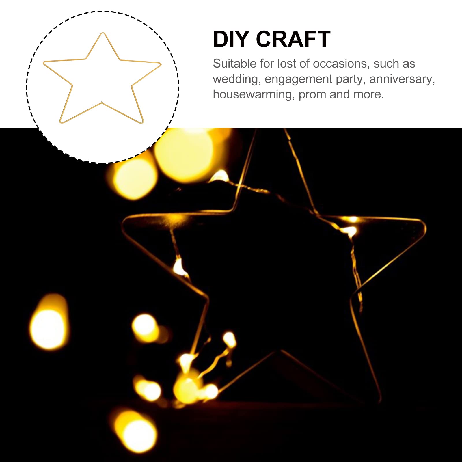 BESPORTBLE 3pcs 11.7inch Star Shaped Dream Catcher Craft Rings Star Macrame Frame Gold Macrame Hoops for Making Wedding Wreath Decor and DIY Craft Dream Catcher