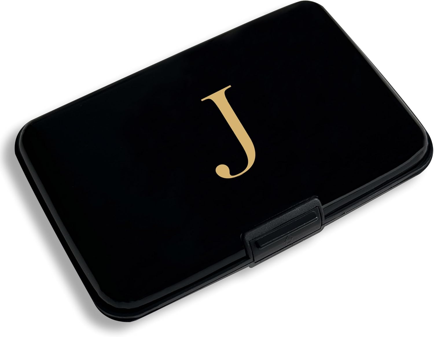 Initial Letter Credit Card Holder,RFID Blocking ID Card Case Business Metal Slim Mini Aluminum Wallet for Men Women (Letter A)