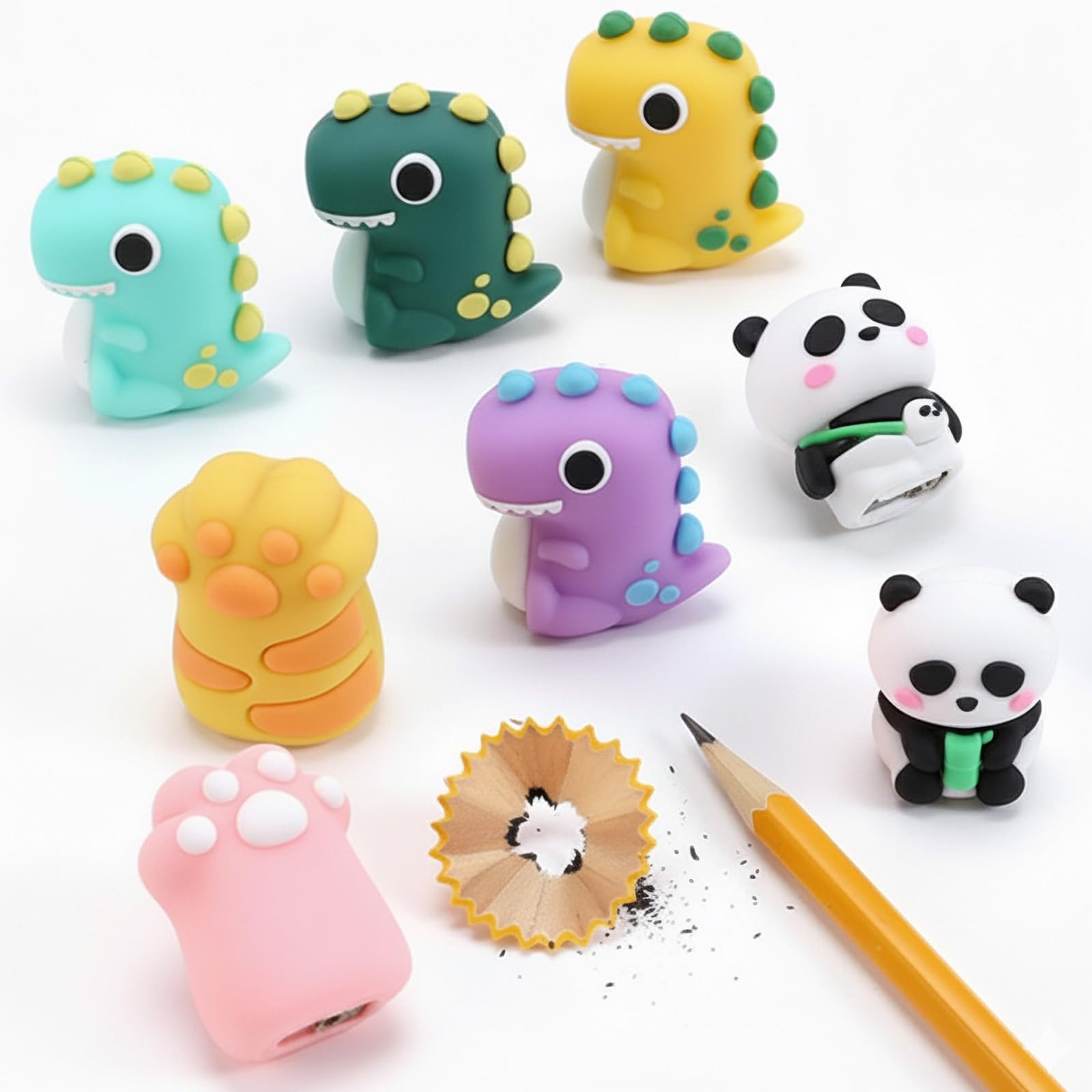 8 PCS Cute Pencil Sharpeners, Fun Pencil Sharpener, Handheld Pencil Sharpeners, Student Novelty Sharpener, Small Stationary Novelty Lovely Office Supplies (Color 2)