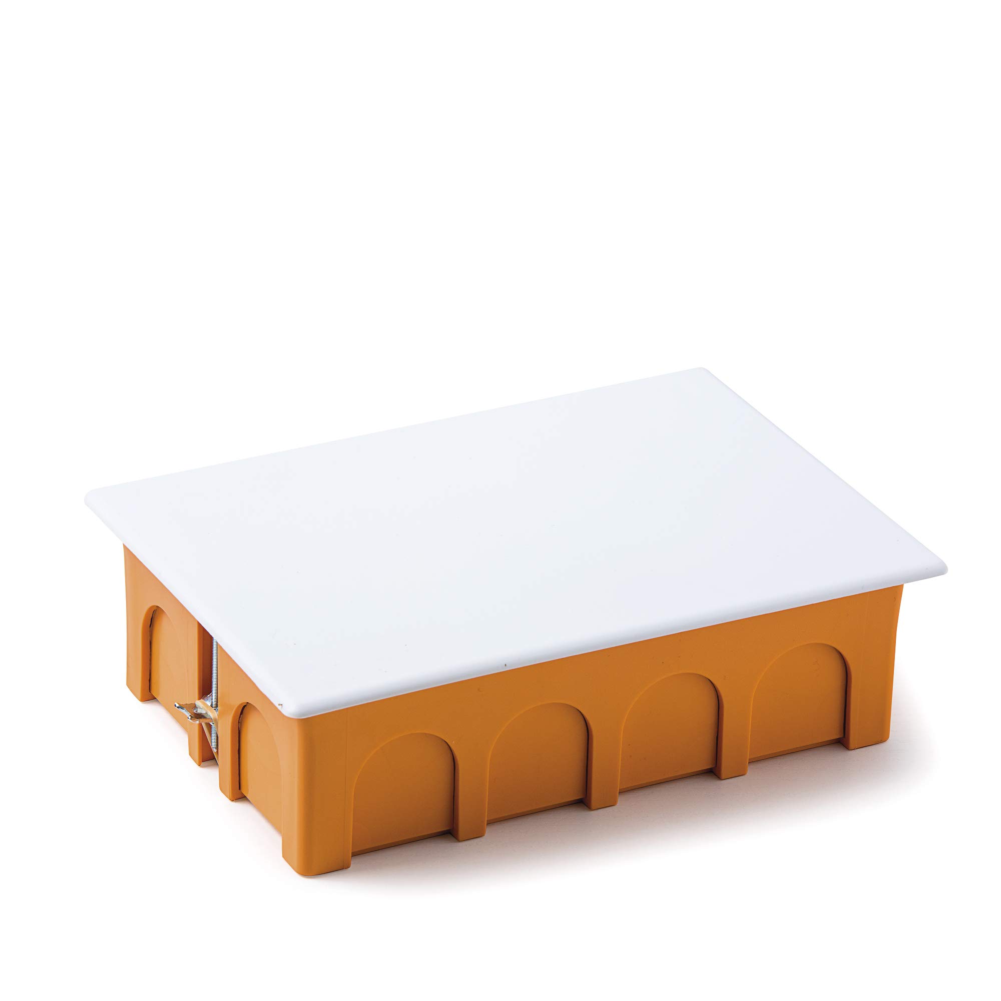 FamatelJunction box for installation | Cover with metal claws | Without cone | 200x130x60 | orange