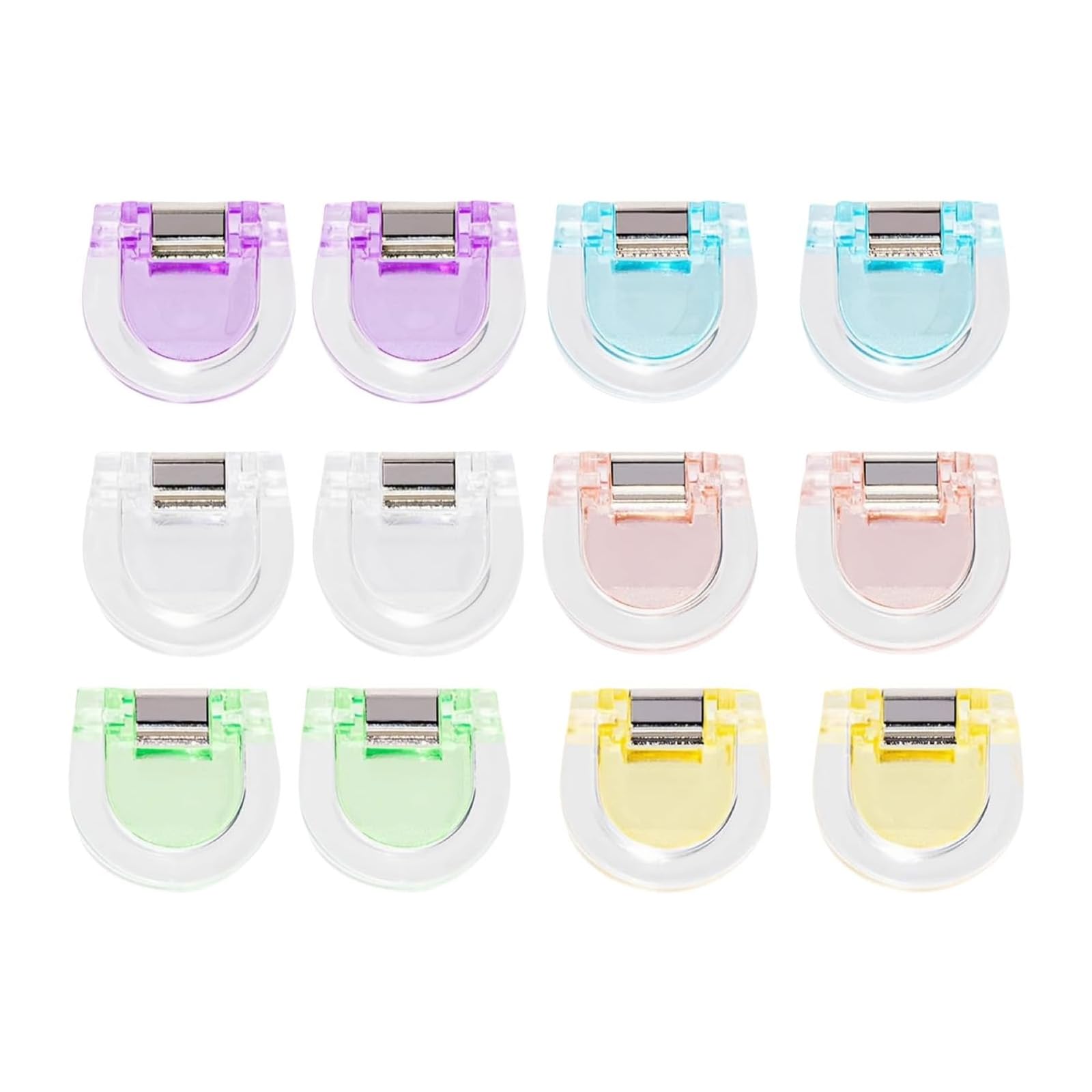 Colourful Plastic Binding Clips 12 Pcs, Durable Colorful Binder Clips for Fixing Loose-Leaf Paper, Perfect for Office, Home, and School Use, Essential Stationery for Students and Teachers