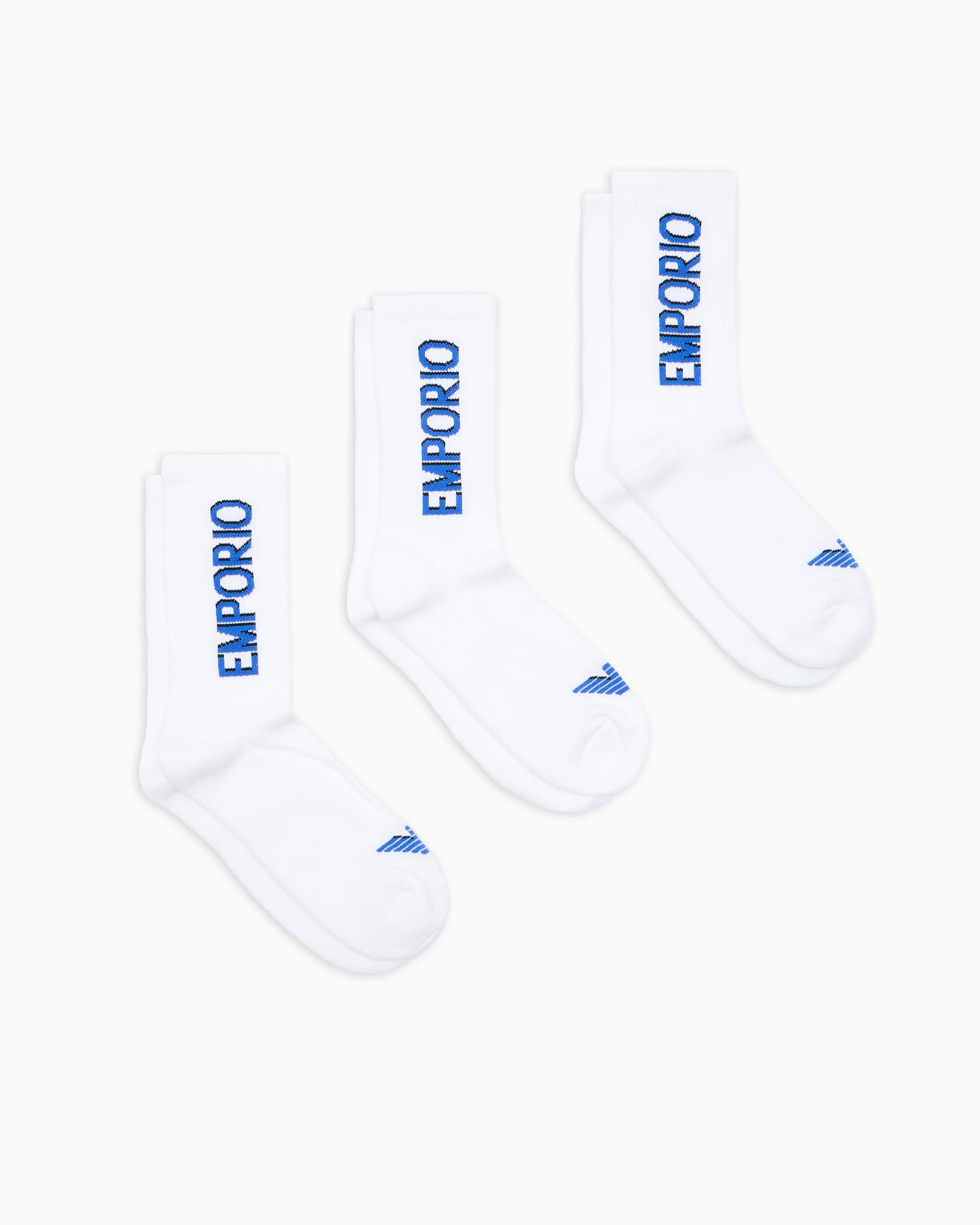 Emporio Armani Man Basic Sponge 3-Pack Short Socks White One Size