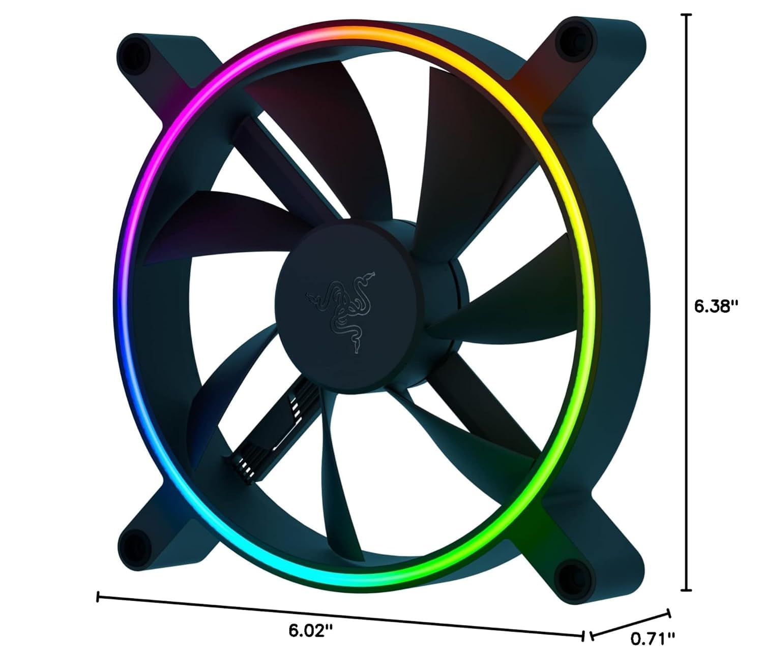 Razer Kunai Chroma Hydraulic RGB LED PWM Performance Fan (140mm) - Ventilador hidráulico aRGB PC (conecten hasta 8 Ventiladores, Soporte para Controladores de Ventilador PWN) 1 Ventiladore