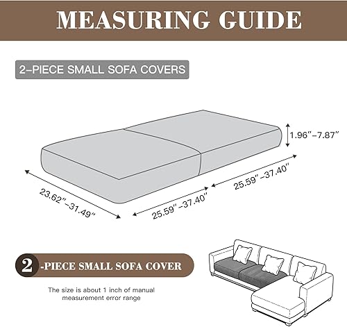 Miniatura 2 de Fundas de cojín para sofá seccional, fundas de sofá de asiento elásticas individuales resistentes al desgaste para cojines de sofá, funda de asiento