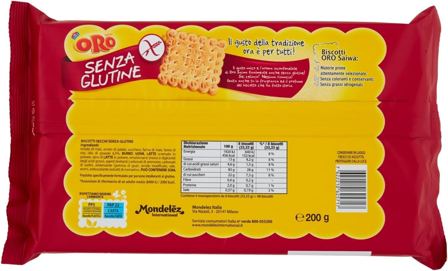 Italian Gourmet Glutenfreie Butterkekse 6x200g Polpa Gratis 1,2kg Frühstückskekse Kaffeegebäck
